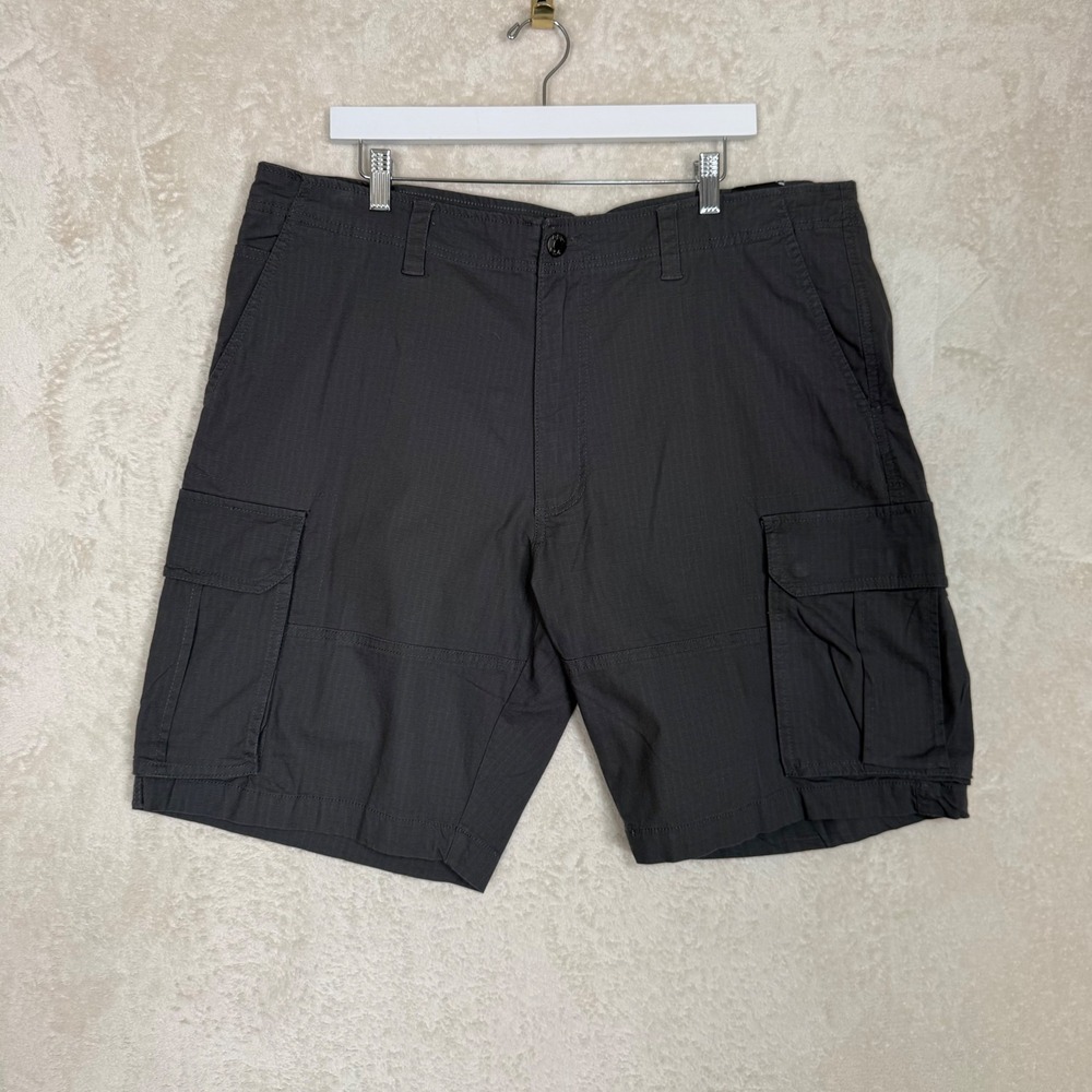 CSG Dalles Cargo Shorts Mens 40 Charcoal Grey Ripstop Cotton Stretch‎ NWT